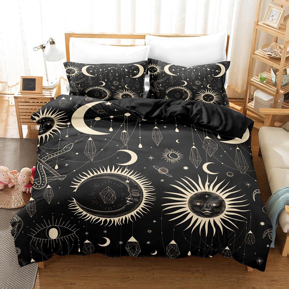 

Home Solar System 3D Printed Pattern Single Double Queen Quilt Cover Pillowcase (three-piece Set) Bedding DE 135x200cm