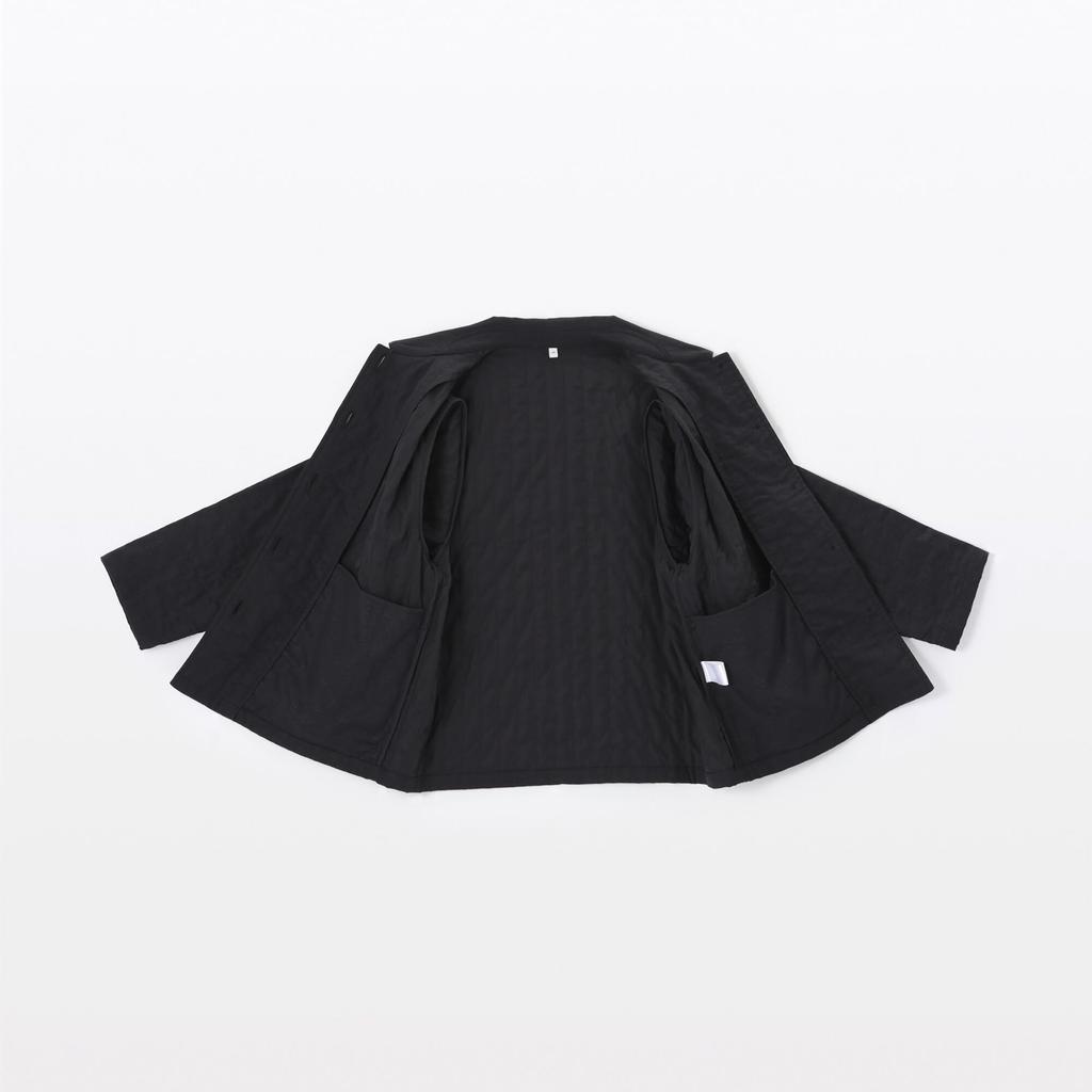 MUJI Women's Kapok Blend Double Gauze Quilted Jacket, Black, Size XL, BD103A5S