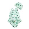 Girls Floral Backless One Piece Swimsuit Cute Cartoon Bathing Suit for Kids