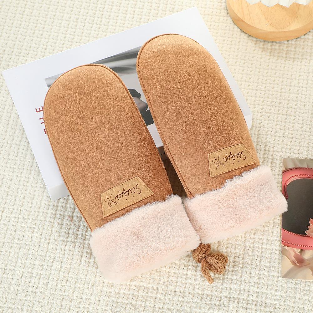 Winter Suede Windproof Mittens - Velvet Lined, Thick and Warm