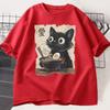 Funny Cat RaUnisex Tshirt Graphic Tee Japanese Kawaii Anime Cat Graphic T Shirts Unisex Women Casual Short Sleeve Cotton Tee Shirt