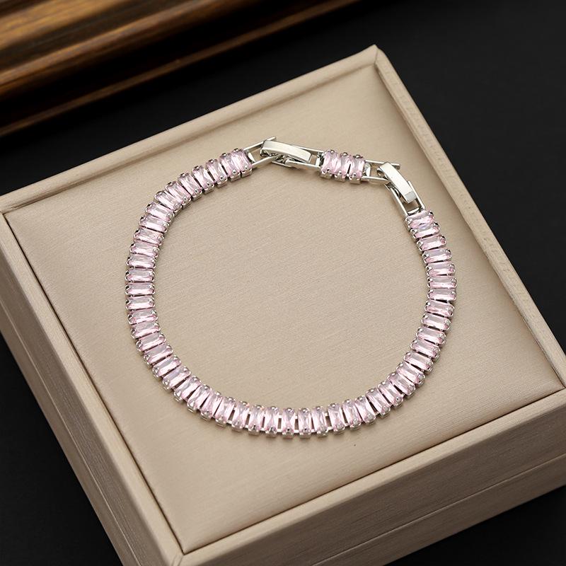 Hot Selling Multicolor Zircon Tennis Bracelet - Single Row 2.5*5mm, Niche Design