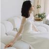 One-word Shoulder Light Wedding Dress Simple Travel Photo White Thin High-end Bride Wedding Super Fairy Welcome Door Dress