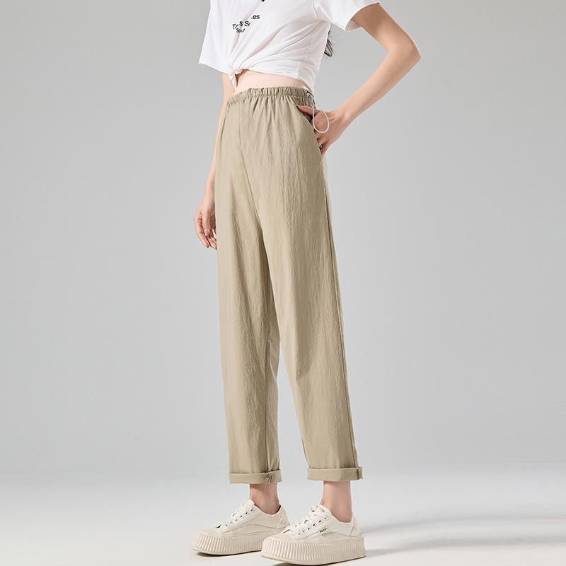

Khaki Nine-Point Maternity Harem Pants for Petite Women - Lightweight Summer Style L (110-125 jin) хакі