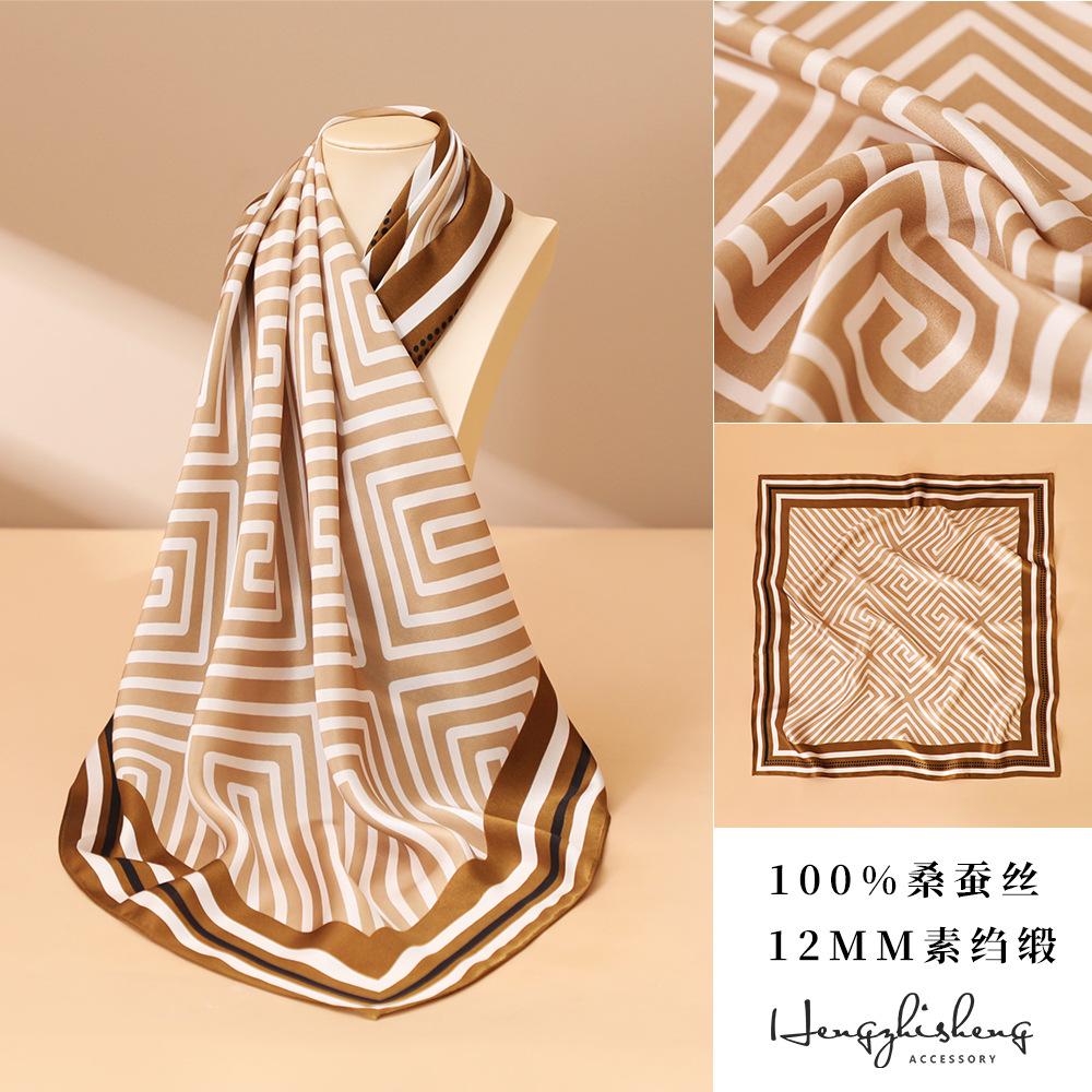 2025 spring new 70 silk sunscreen silk scarf women s 100% mulberry silk square scarf shawl with gifts 68*68CM