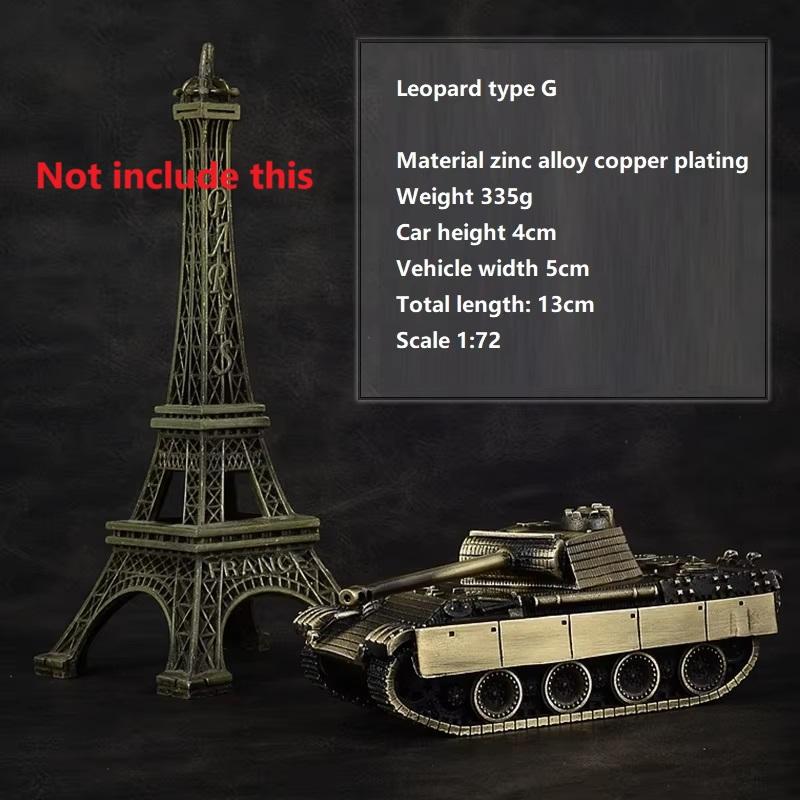 Alloy Tank 1 / 72 All Metal Military Tank Model Ornament Non Scrollable Home Decoration with Woodbox