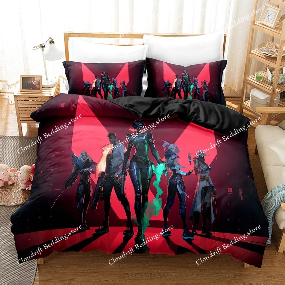Nuovi Set Biancheria da Letto per Gioco VALORANT Set Copripiumino Con Federa Letto Singolo Matrimoniale Queen King Biancheria da Letto Tessuti per la Casa