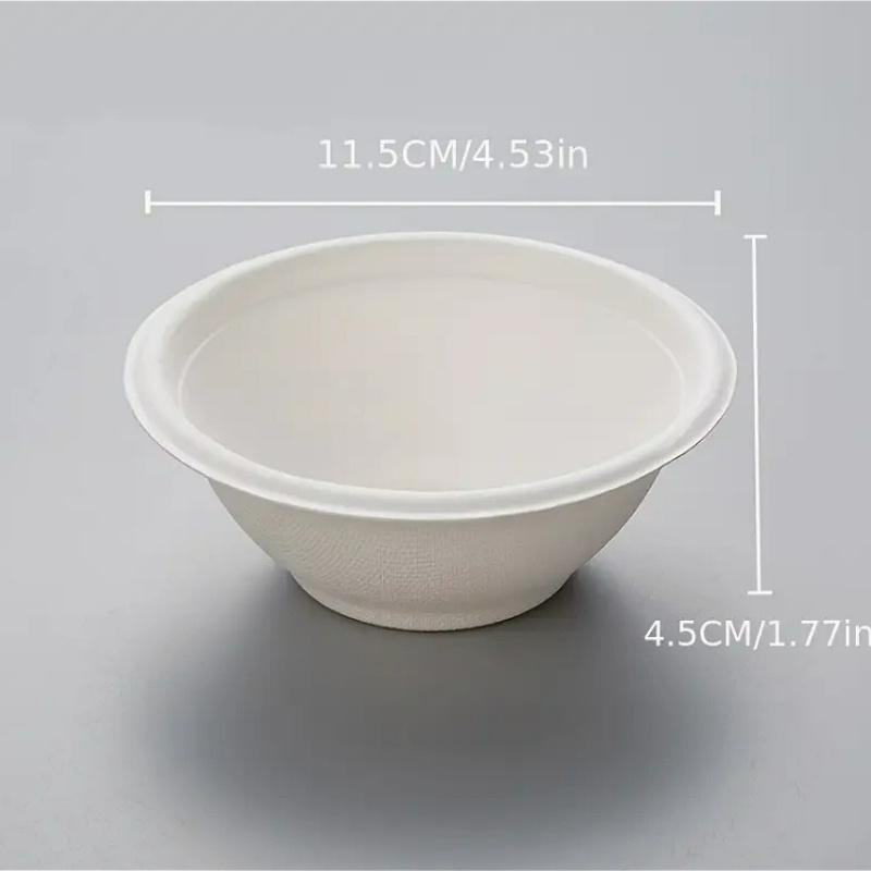100pcs Disposable Paper Bowls, Leakproof Paper Dish Soup Ice Cream Salad Bowls Party Supplies, Disposable Natural Bowls, Soup Bowls,, Heat Resistant,