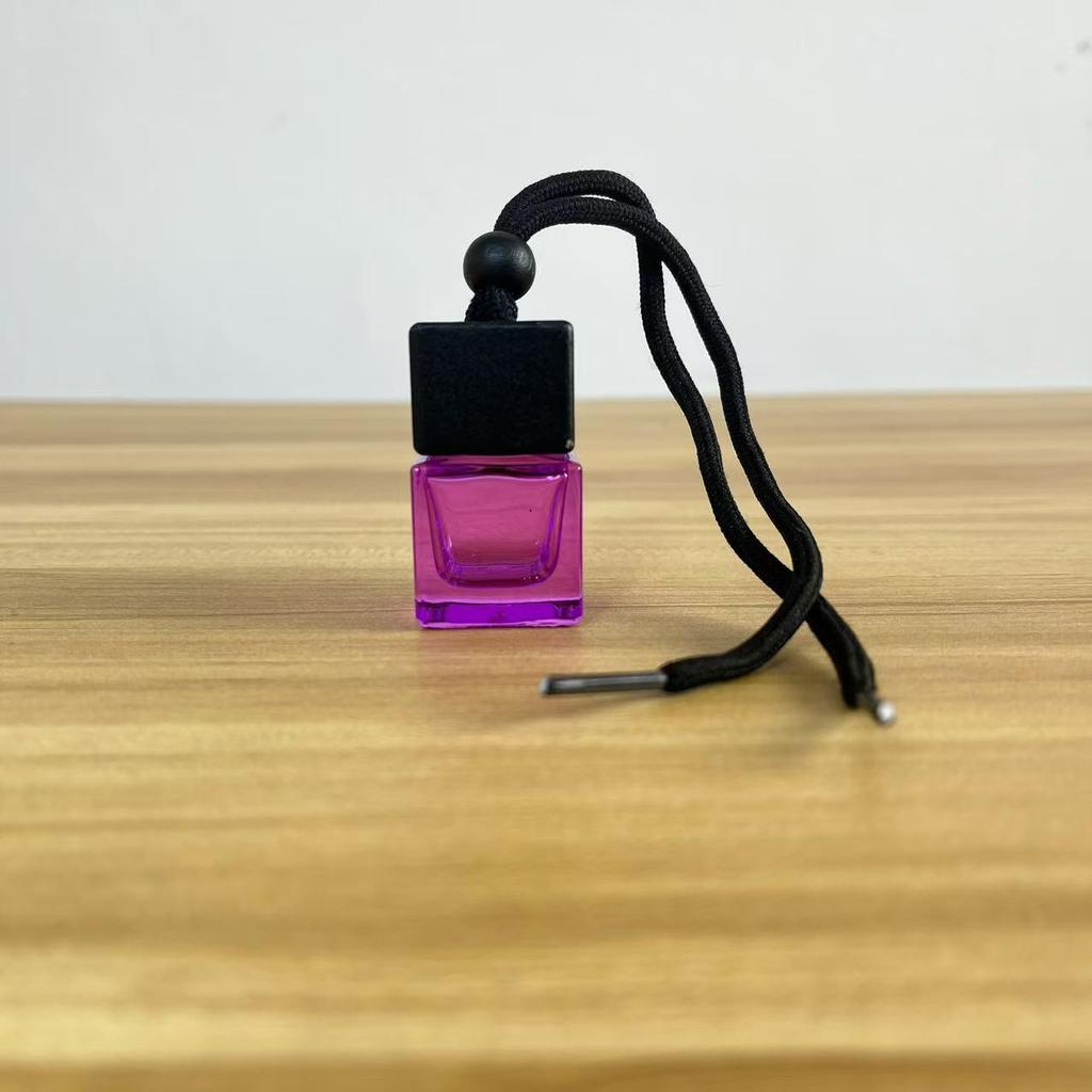 Colorful 8ml Car Air Freshener Ornament Perfume Refillable Hanging Volatile Glass Bottle