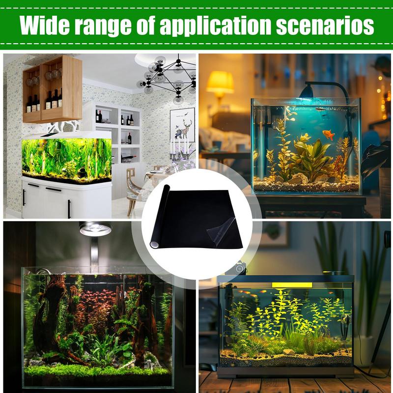 Fish Tank Background Static Cling Black Aquarium Backdrop Sticker Aquarium Poster Background Aquarium Wallpaper Decorations