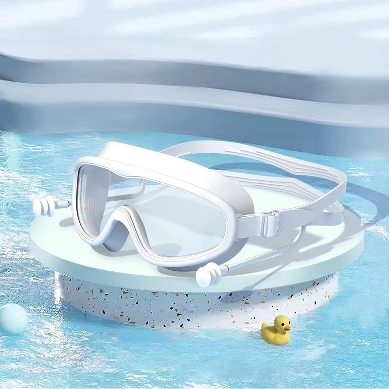 

Детские плавательные очки с большой оправой, детские противотуманные плавательные очки для мальчиков и девочек, прозрачные плавательные очки