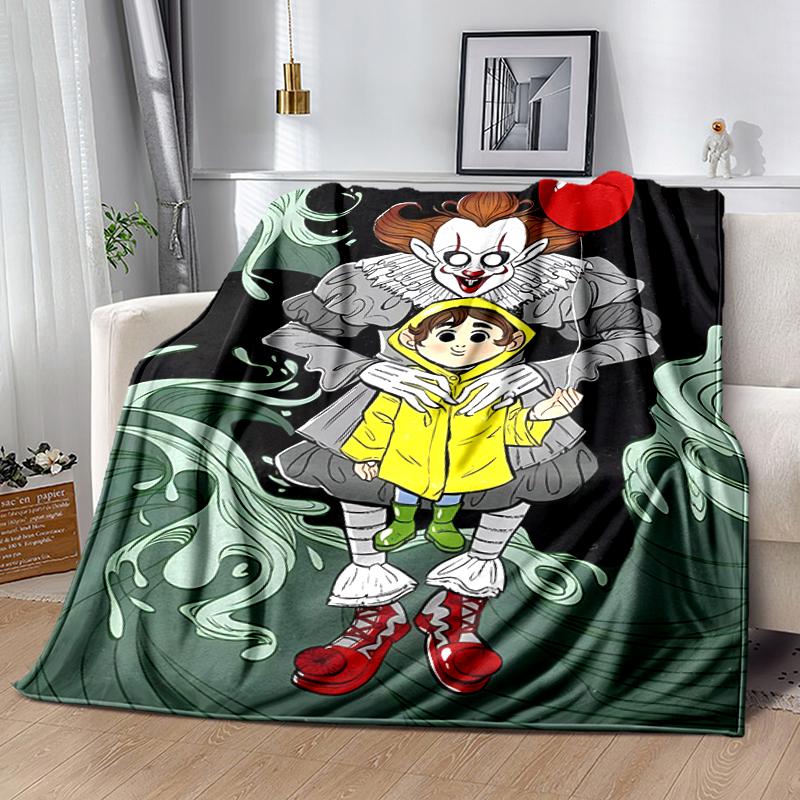 1pc Blanket Pennywise the Dancing Clown1 Print Design, Lightweight Blanket for Sofa, Bed- Soft &Warm, Gift for All Seasons Like Christmas, Halloween