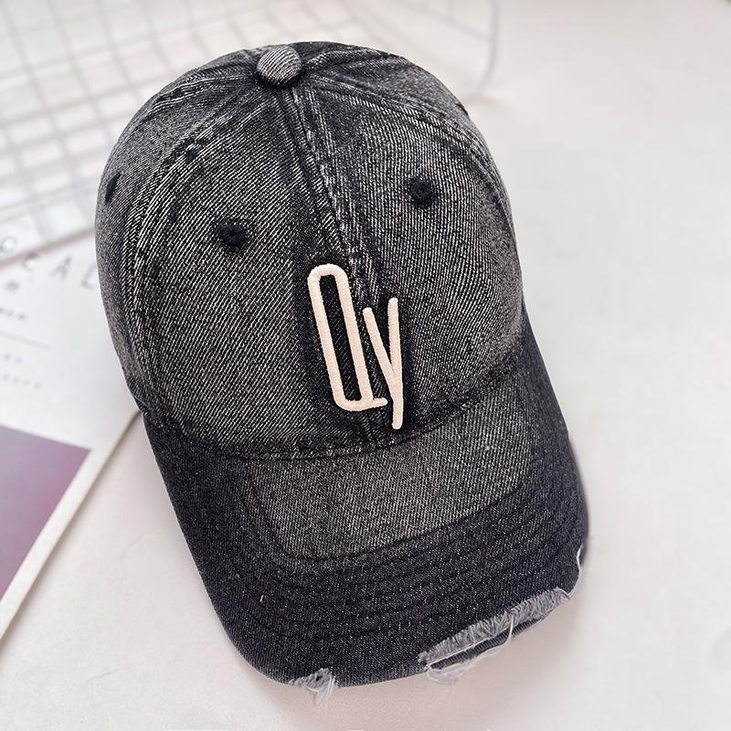 Vintage Retro Washed Cowboy Baseball Hat Men'S Spring And Summer Soft Top Letter Big Head Circumference Sunshade Cap