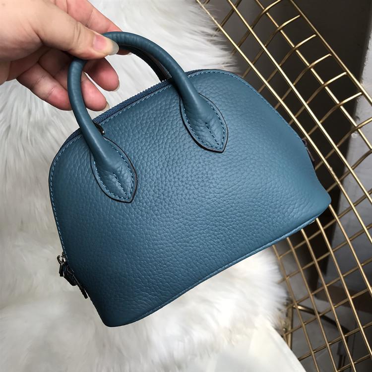 Borsa a tracolla singola in pelle bovina di prima qualità con motivo a litchi, mini borsa piccola portatile da donna