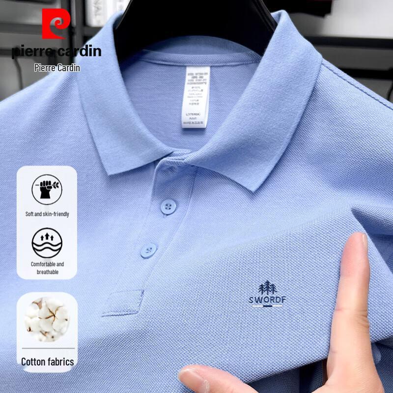 

Pierre Cardin Men s Combed Cotton Breathable Embroidered Polo Shirt M