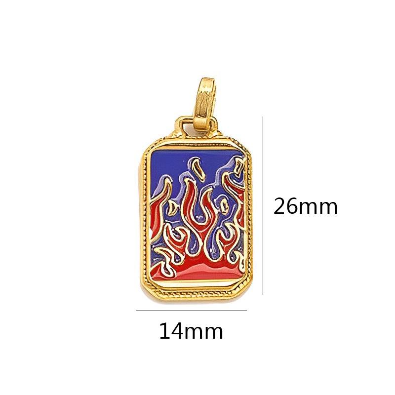 mysterious Personality Tarot card charm for women Oil-Dripping Stainless Steel Gold Color Pendant DIY Making Jewelry Accessories