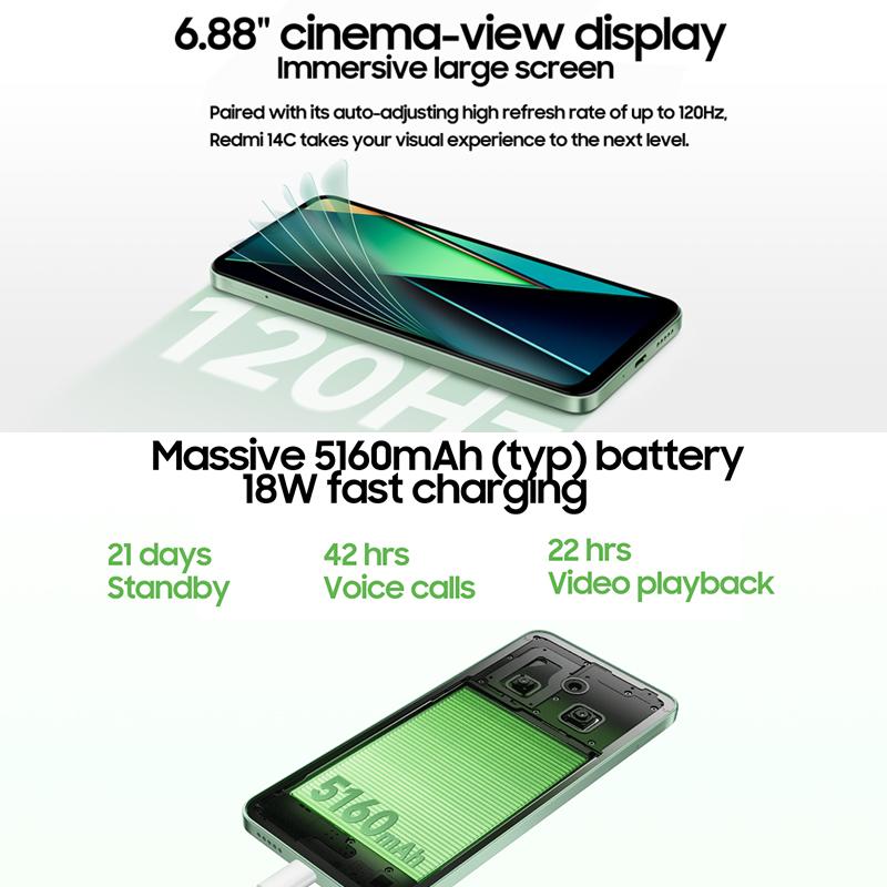 Xiaomi Redmi 14C Smartphone Globale ROM MediaTek Helio G81-Ultra Octa Core 6.88" Display Büro Live-Streaming eSports-Spiele Bildgebung