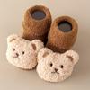 1 pairs of winter newborn non-slip floor socks Cute bear pattern children's toddler socks Cozy plush indoor non-slip socks