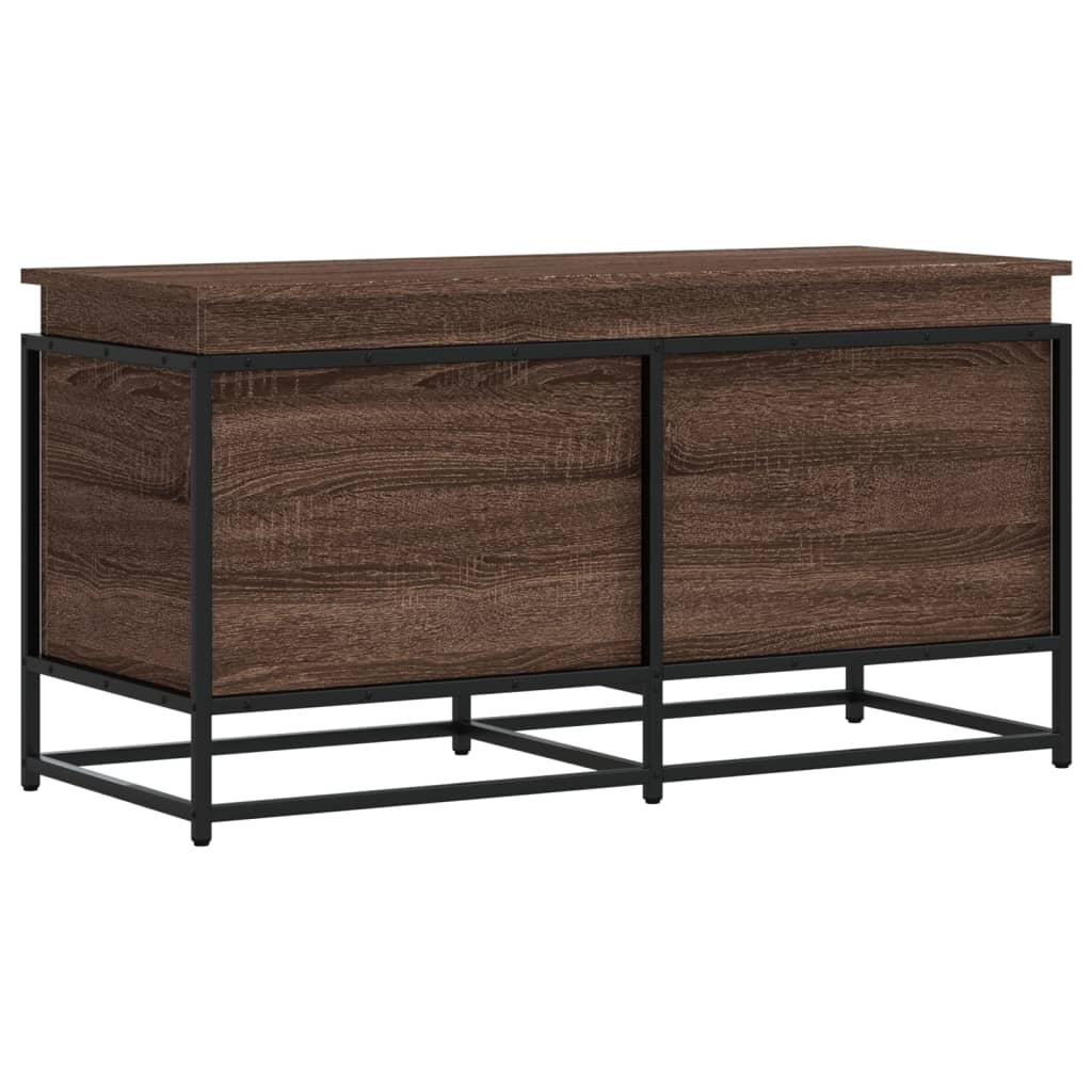 Storage Box with Lid Oak Look 100 X 40 X 51.5 Cm