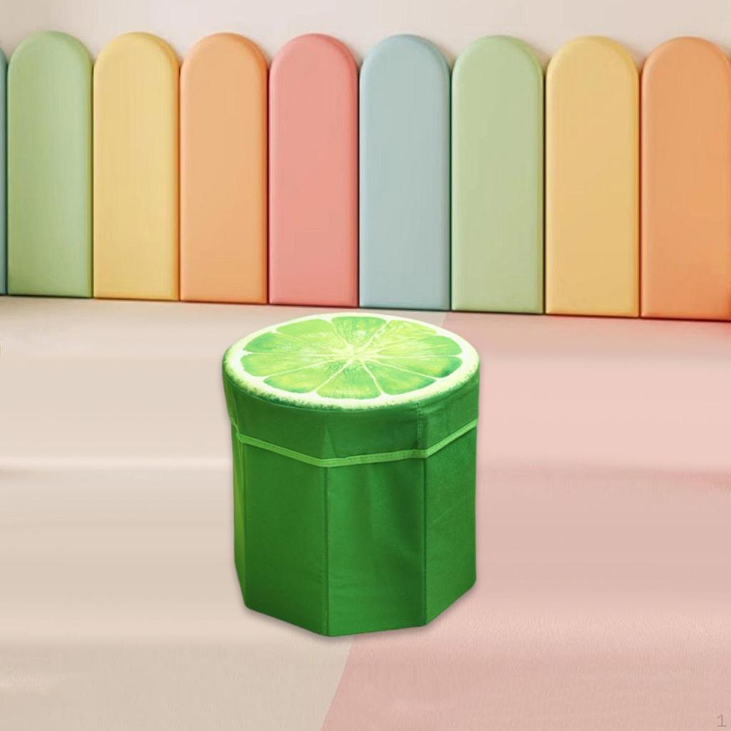 Folding Storage Ottoman Foot Rest Stool Toy Box Seat Chest for Bedroom Office