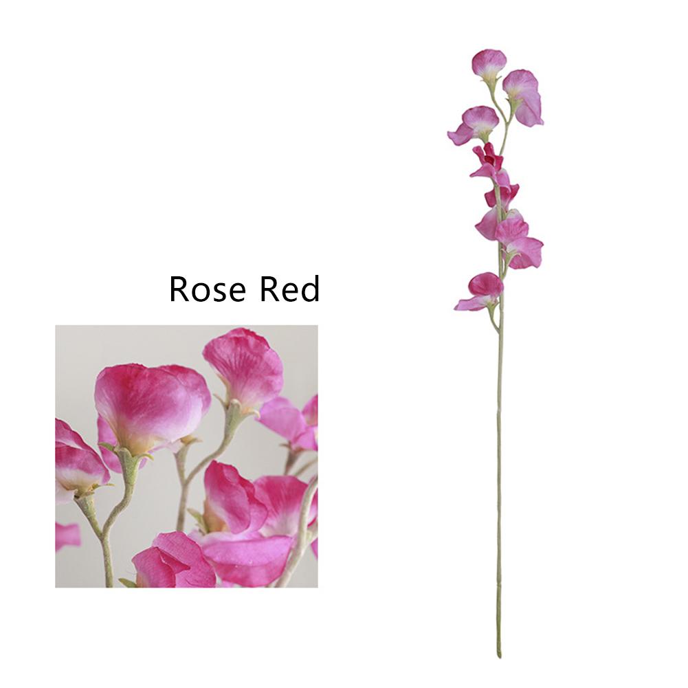 

Букет из искусственных цветов, искусственные цветы из шелкового душистого горошка, искусственные растения, декоративные цветы, домашний декор, свадебное украшение розы красного