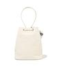 Covernat Woman Clover Heart Canvas Bucket Bag Ivory