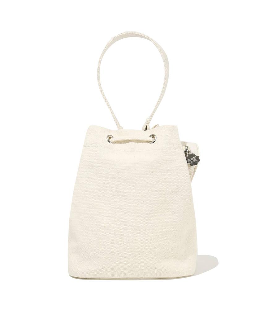 Covernat Woman Clover Heart Canvas Bucket Bag Ivory