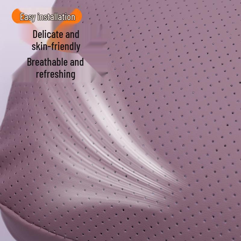 Car Headrest Neck Support Pillow, Artificial Leather Backrest Cushion, Car Accessory