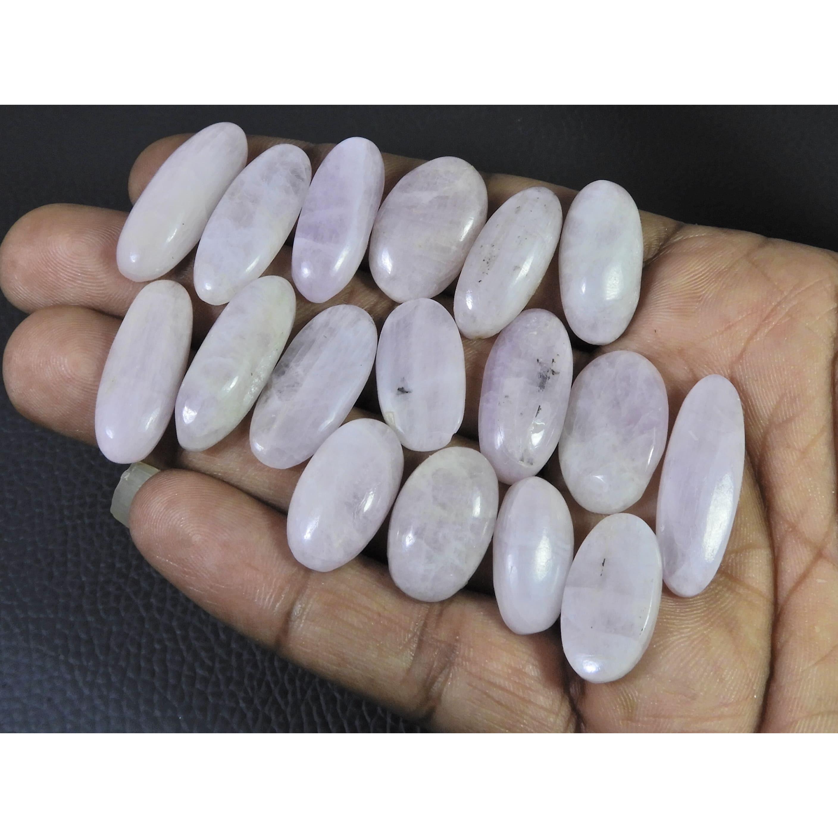 222Cts. Natural Pink Kunzite Oval Cabochon Loose Gemstone 17Pcs Lot 19-23MM C-1170