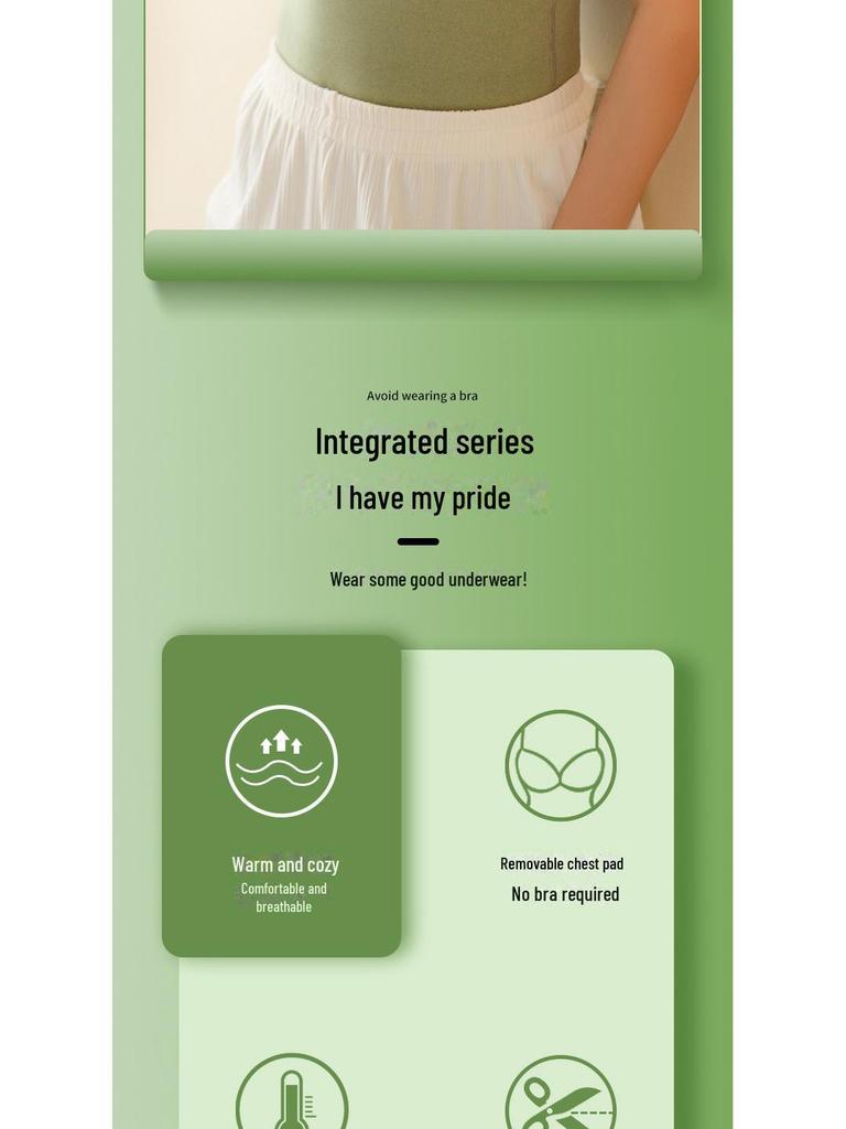 Women's Double-Sided Brushed Velvet Warm Vest with Thickened Chest Pads and Bottoming Thermal Underwear