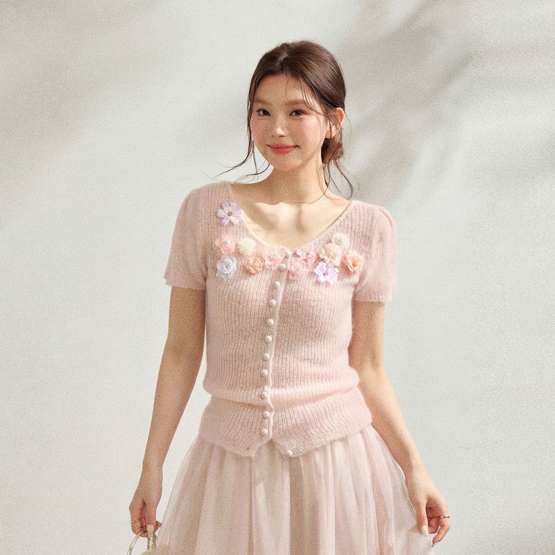 

Plus-Size Women s Clothing for Adults, Korean Style Early Spring Slimming and Gentle Pink Knit Sweater and Gradient Skirt Set Short-Sleeved Knitted Top 1XL