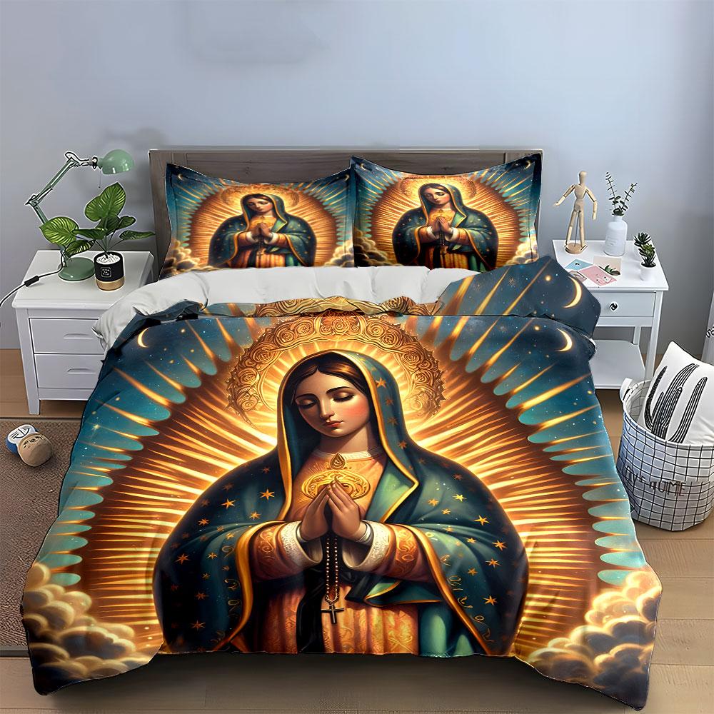 Spiritual-Themed Art Decorations Set  Kid'S And Adults' Bedroom Decor, Exquisite Three-Piece Bedding Set Gift