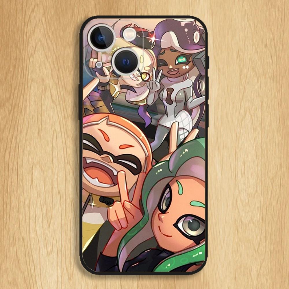 Game Splatoon Phone Case For iPhone15,14,13,12,11,Pro,Max,Plus,Mini,X,XS,XR,8,7,6,S,Plus,SE Soft Black Case