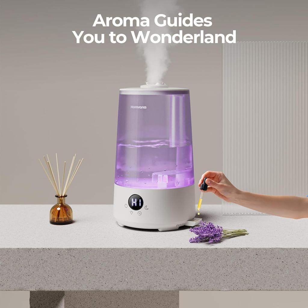 Homvana Air Humidifier for Bedroom 36 L 360° Cool Mist 34 H