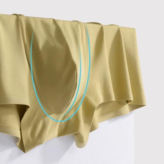 Men Boxer Underwear Mid-rise Elastic Waistband Slim Fit Breathable Boxer Briefs U-Convex Seamless Modal Panties