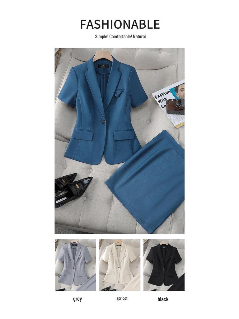 Elegant Women's Slim Fit Business Suit Set for Interviews and Work