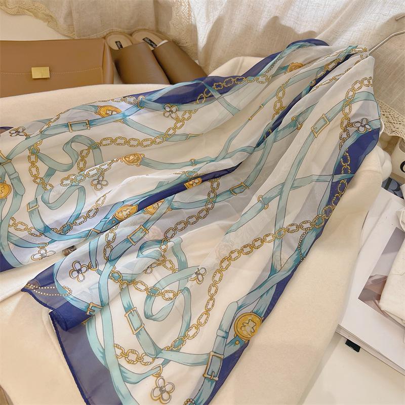 Damen Chiffon Seidenschal: Elster Frühlingsdesign, Perfektes Geschenk für Herbst und Frühling 50-150cm