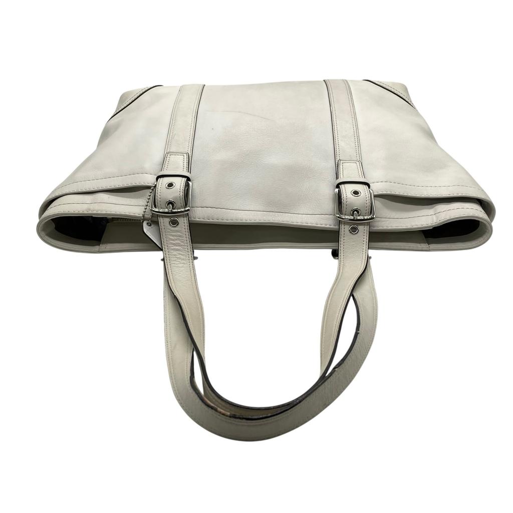 Used COACHTote Bag white leather Women