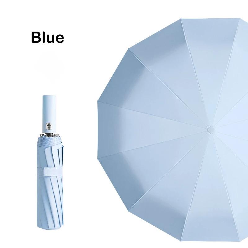 12 Ribs Windproof Automatic Umbrella Premium Business Large Size UV Sunshade Rainproof Dual Use For Wholesale