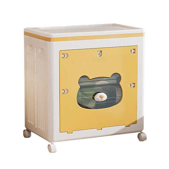 Yousheng Stackable Storage Bin with Lid Foldable Storage Box with Door And Casters Collapsible Rolling Organizer for Bedroom Closet Living Room