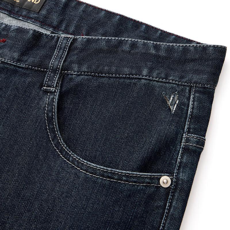 Qipai Men's Lycra Cool-Feel Straight-Leg Jeans