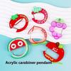 Cute Acrylic Cartoon Keychain Fruit Shape Climbing Button Carabiner Bag Pendant Hook