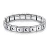 Neue Mode Damen Mann Italienischer Charm Herz Blume Schmetterling Kreuz Delfine Edelstahl Elastisches Armband Gliederarmreif