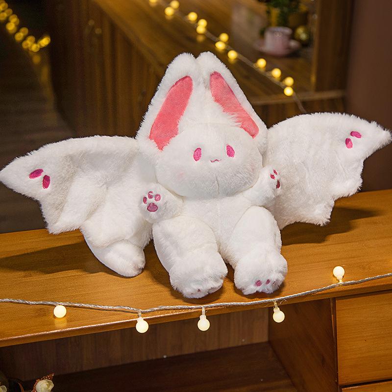 25cm Kawaii Bat Rabbit Plush Toys Flying Rabbit Plushies Stuffed Animals Doll Birthday Gift For Kids Baby Shower Home Decor Xmas
