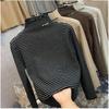 Girls Autumn Winter Striped Half Turtleneck Base Layer Shirt Long Sleeve Warm Thermal Top Korean Inner Wear