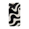 Black Wavy Pattern 15promax Suitable for IPhone 13 Apple Phone Case 16 Simple Stripes 12 Film 14 Hard