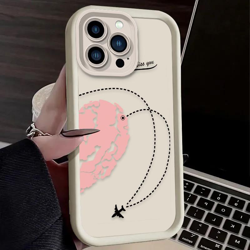 Love Heart Paired Phone Case For Samsung S25 S24 Ultra S23 Ultra S22 S21 S20 Plus Note 20 S24FE S23FE Shockproof Silicone Cover