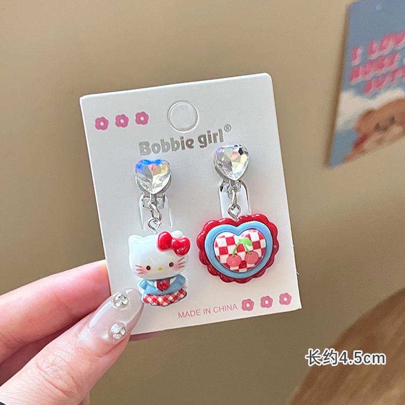 Children'S Ear-Free Ear Clips, Cute Girls' Pain-Free Earrings, Earrings, Cartoon Cartoon Girl Earrings, Jewelry.