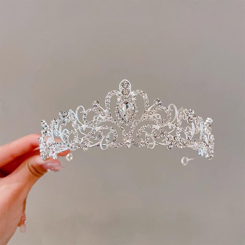 Brilliant Rhinestone Princess Crown Hair Accessories High End Adult Ceremony Birthday Headband Girls Exquisite Headband