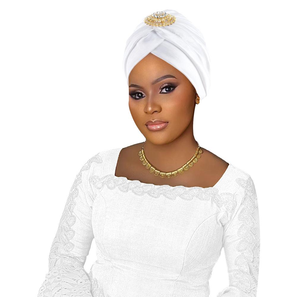 Indian Women Chemo Cap Muslim Diamonds Hijab Pleated Turban Wrap Headscarf Beanies Hair Loss Bonnet Hat Femme Turbante Mujer New